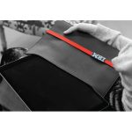 one 12 inch laptop sleeve black color with red strip