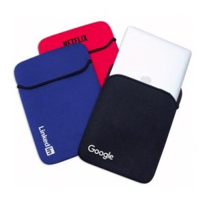 three pieces of 13 inch neoprene laptop sleeve with black, blue and red color