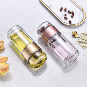 Double wall Glass Tea Infuser Bottle TIB01