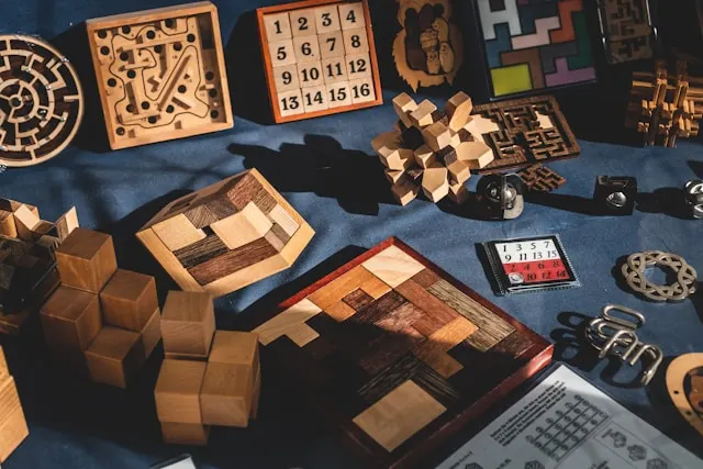 puzzle box made with wood