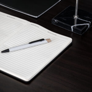 Glacio Recycled Aluminium Pen Frosted Coated Surface with Bamboo detail ECAP01