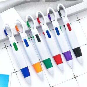 4 in 1 Multi Colour Plastic Pen with Carabiner WPMC02