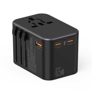 65W PD Fast Charge Travel Adapter - 1 USB + 2 Type C Port TATA04