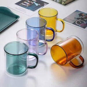Uniquely Designed Colorful Glass Coffee Cup DWGC04