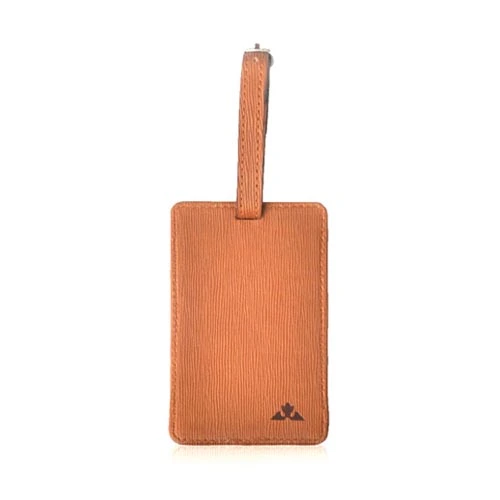 a single brown luggage tag