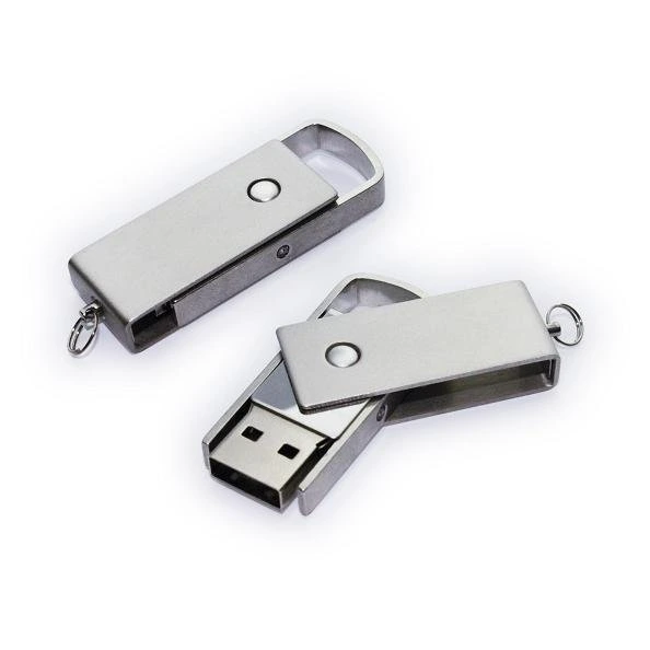 two silver usb drive