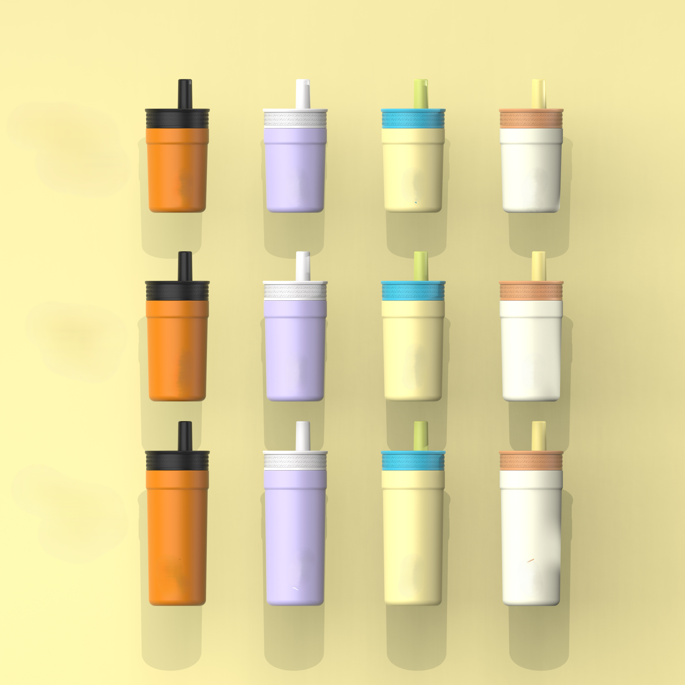 280ml 350ml 500ml 304 Stainless Steel Insulated Mug with Straw and PP Lid SSCM17