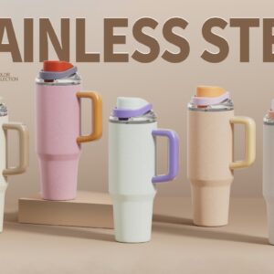 30oz 40oz 304 Stainless Steel Insulated Mug with PP lid and handle SSCM22