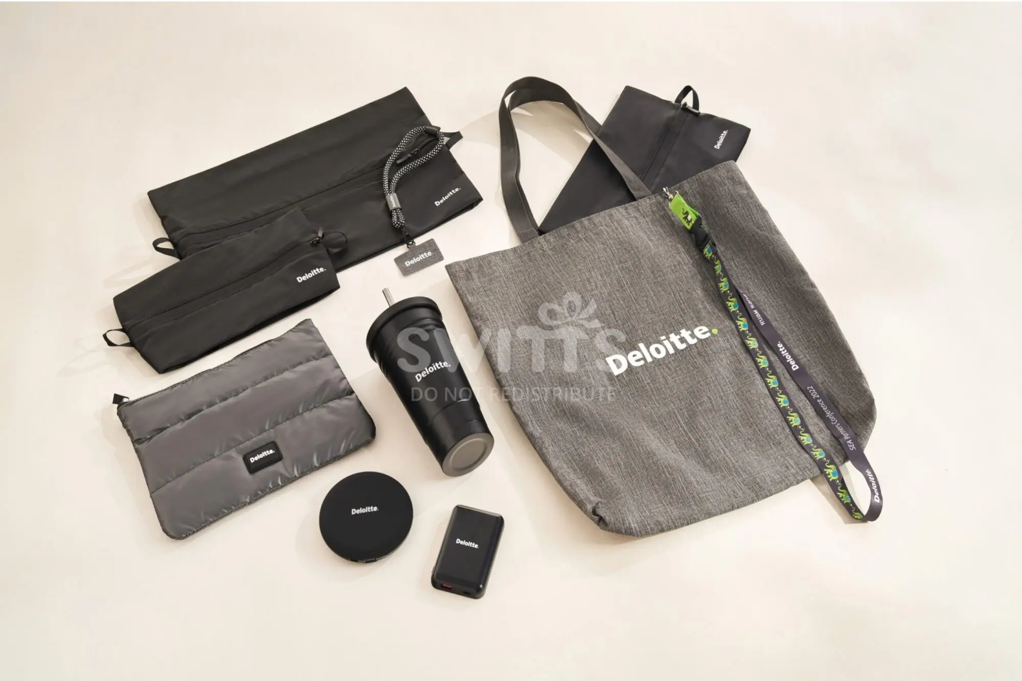 black and grey customised corporate gifts for deloitte company