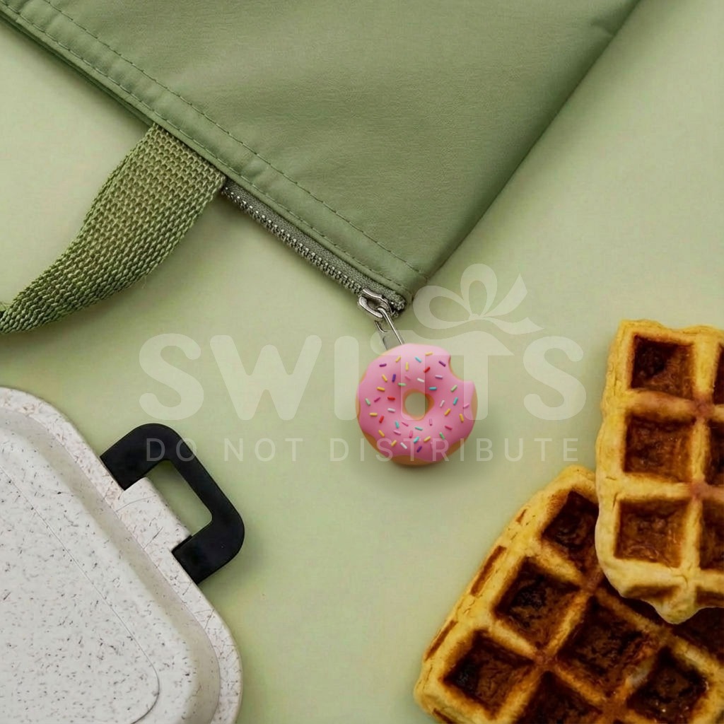 donuts zipper topper for bag accessories