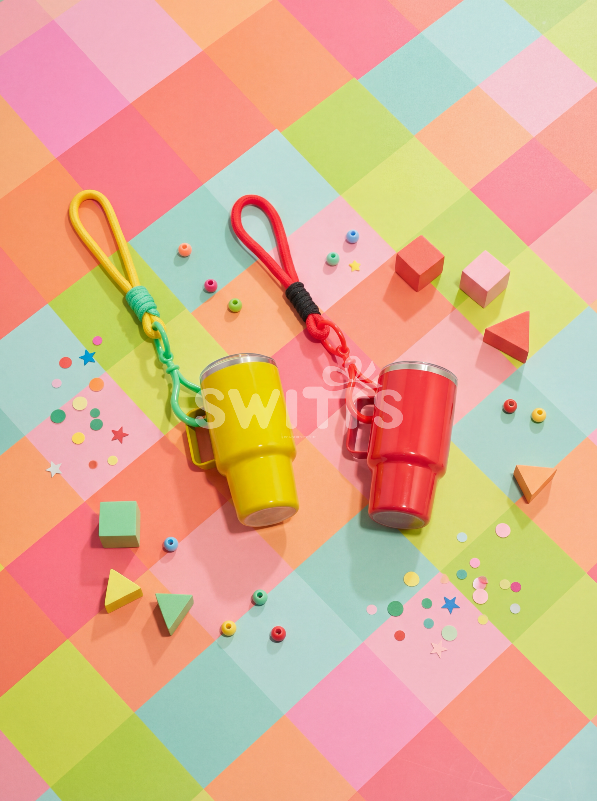 two mini tumbler key chains