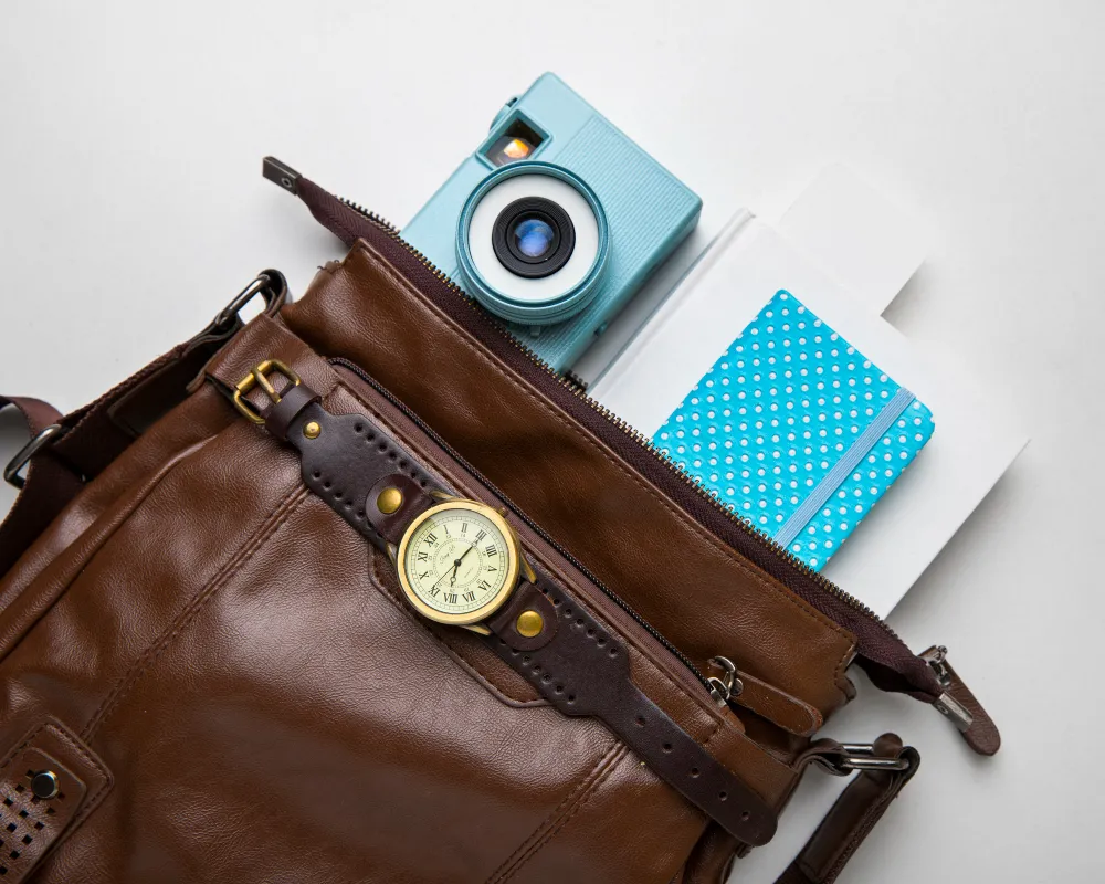 company-branded leather