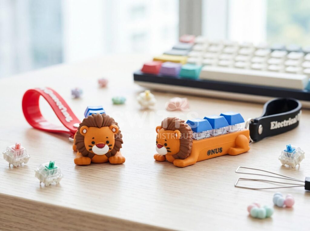 NUS custom 3D mechanical switch keychain lion design