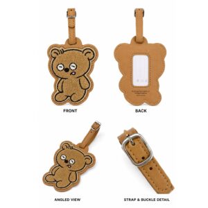 Custom leather and aluminum corporate luggage tags branded with company logo
