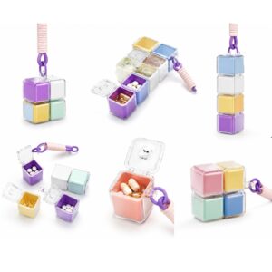Rubik Magic Cube Pill Box SPPB01 multi compartment modular acrylic pill organizer SWITTS